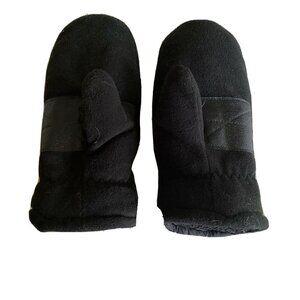 Black Winter Fleece-Lined Mittens L/XL 90% Polyester 10% PVC